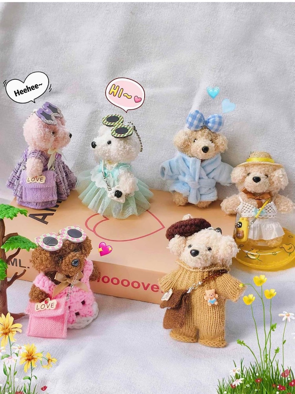 Teddy bear, keychain bag charm with outfit dress her up NOT FROM TEMU - Picture 7 of 8